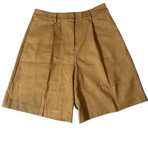 Astr Tan Pleated Bermuda Shorts